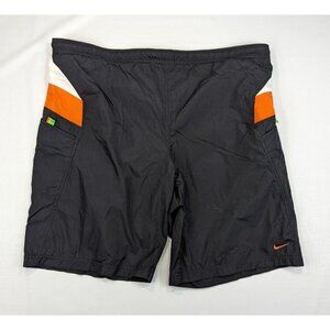 Vintage Nike Cargo Swim Shorts Mens Black XL Mesh Lined Swimwear Board Y2K 10.5"